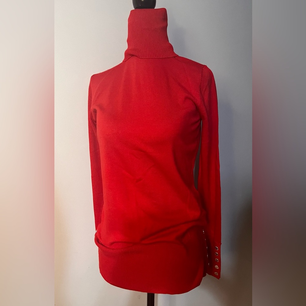 DG2 NWT Red Sweater w/ Matching Buttons On Sleeves and Hip!!